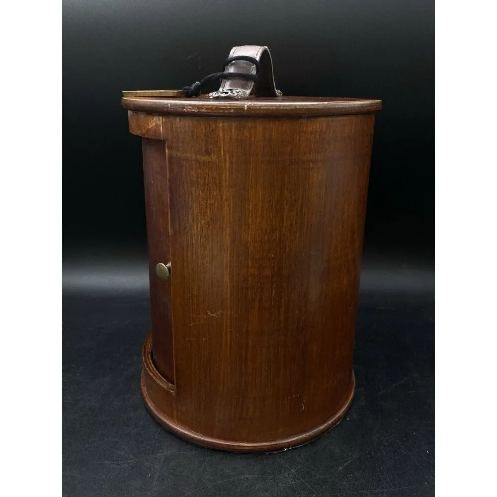 Pyrat Rum Decanter Bottle XO Buddha Wooden Box Roll Door Display Handle Badge
